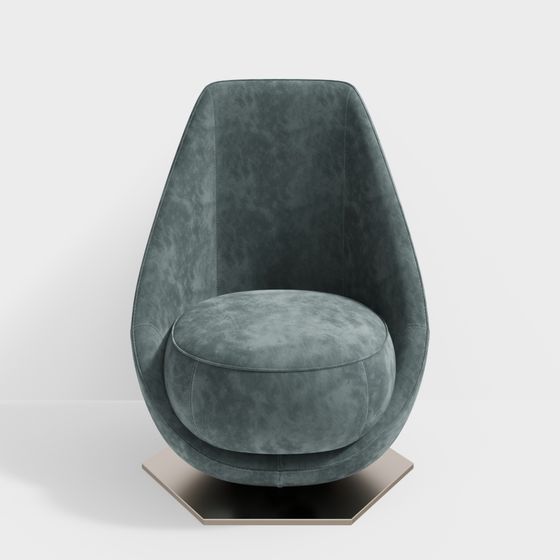 Luxurious Velvet Touch Armchair 3D model for Modern Interiors