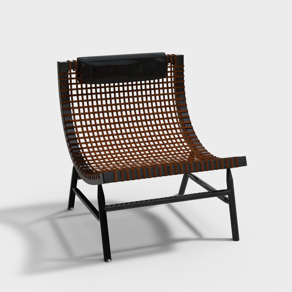 Mesh Lounge Chair 3D Model – Nordic Minimalist Style