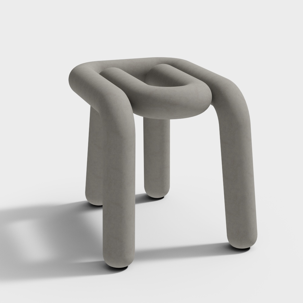 現代白色布料低凳