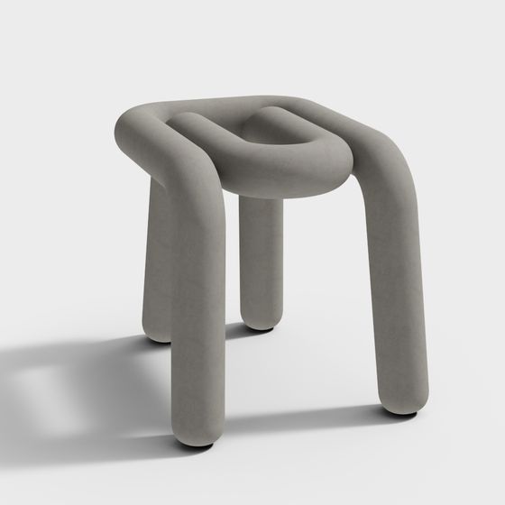 現代白色布料低凳