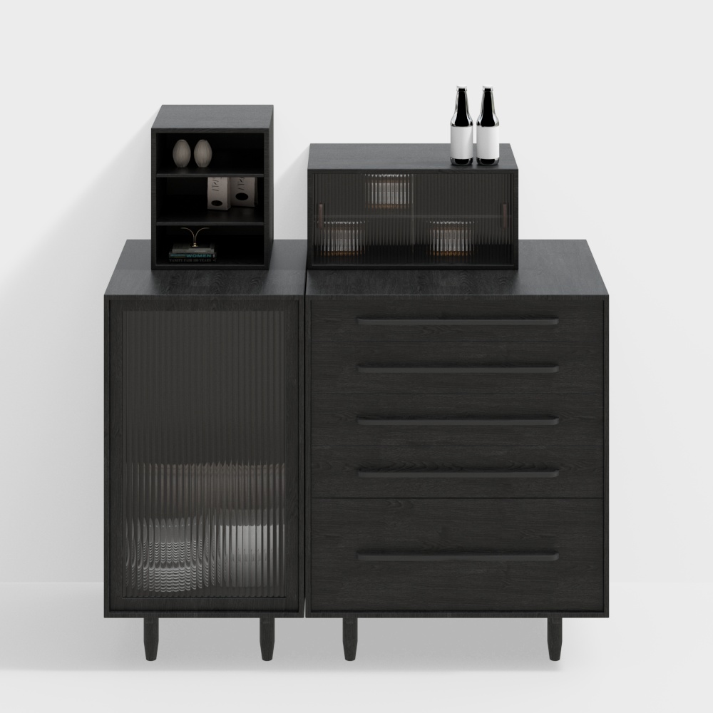 Side cabinets in the ancient restaurant