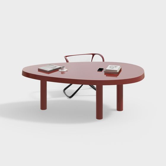 Elegant Oval Coffee Table 3D Model