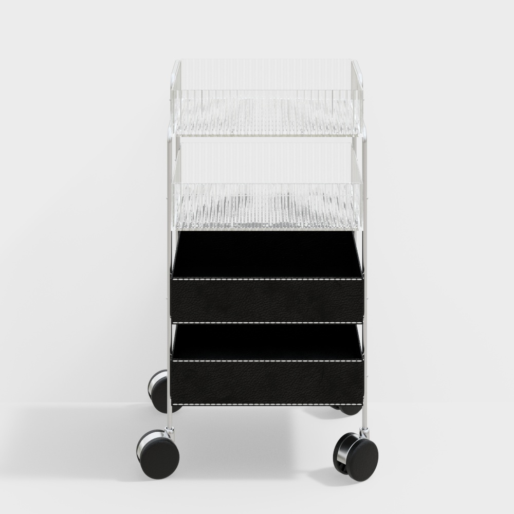 모던 블랙 트롤리 사이드 테이블