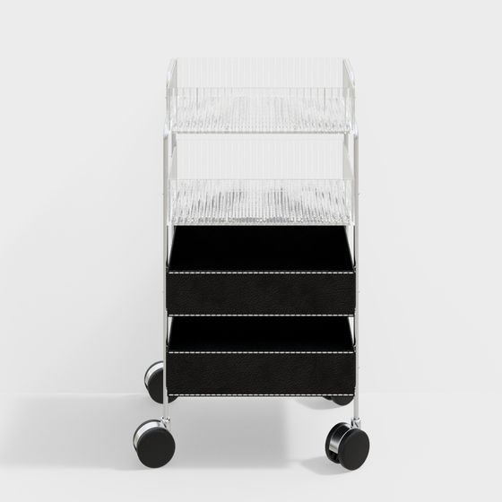 모던 블랙 트롤리 사이드 테이블