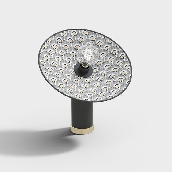 Stylish Fan Shadow Table Lamp 3D model
