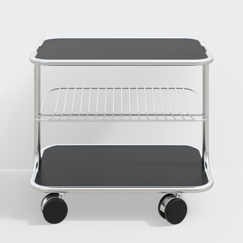 Bord en métal avec plusieurs roues modernes