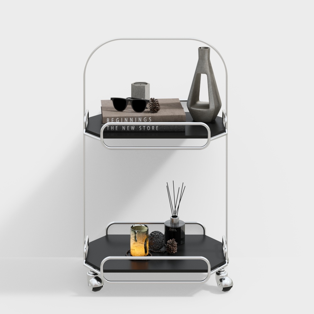 Stylish Modern Cart 3D Model – Low-Poly Interior Asset