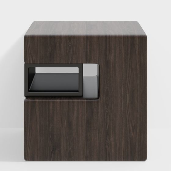 Minimalist Wooden Side Table 3D model