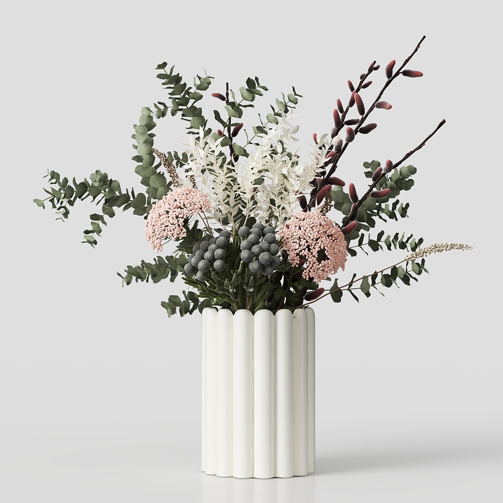 Modern cream style vase flowers