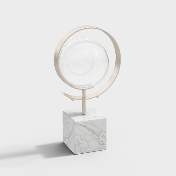 Elegant Marble Sphere Stand 3D model for Creative Spaces