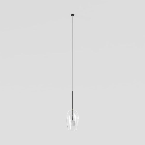 Sleek Glass Chandelier 3D model for Modern Spaces
