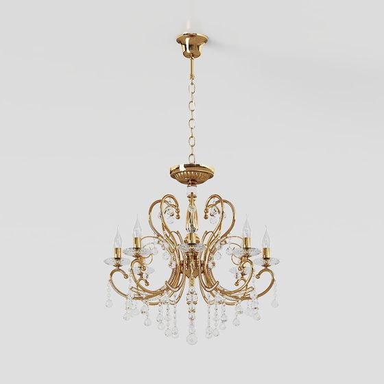 Elegant Chandelier 3D model Inspired by European Palaces