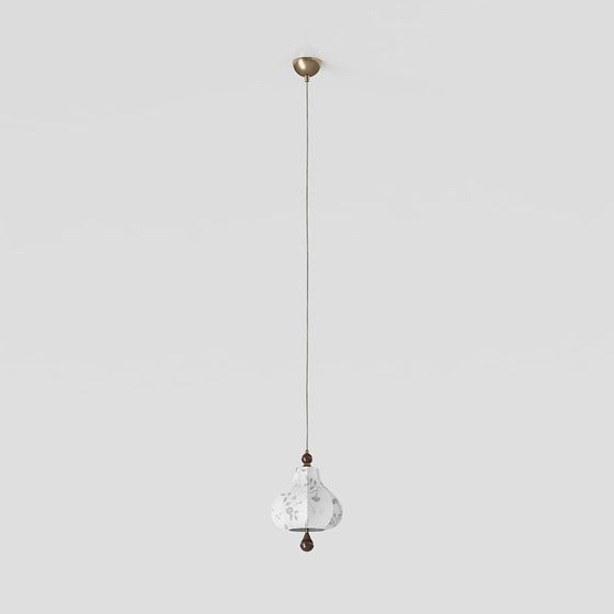 Elegant French Bedside Chandelier 3D Model in Golden