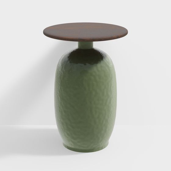 Charming Green Glazed Round Table 3D model