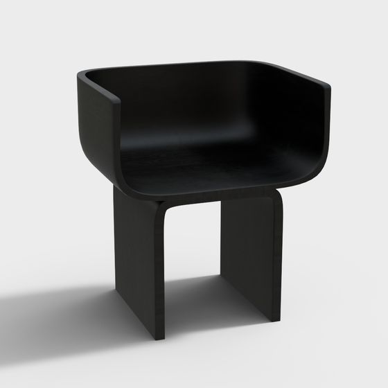 Ghế ăn gỗ nguyên khối đen Wabi Sabi cho nhà hàng