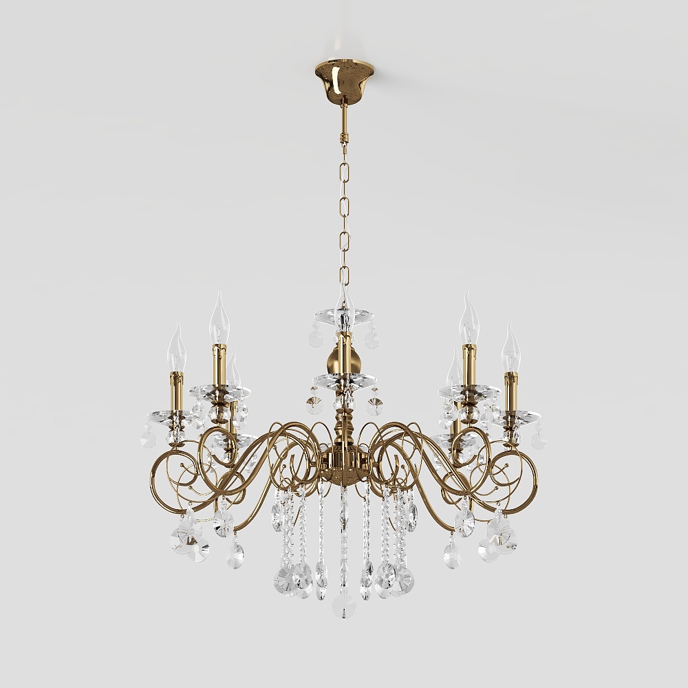 Enchanting Crystal Chandelier 3D Model – Elegant Low-Poly Design