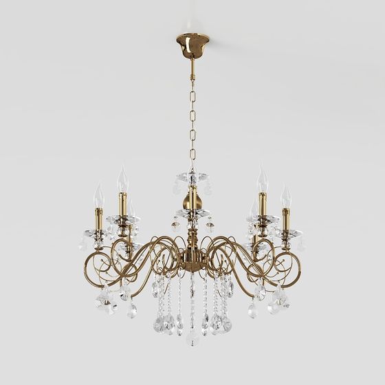 Elegant Crystal Chandelier 3D model for Modern Spaces