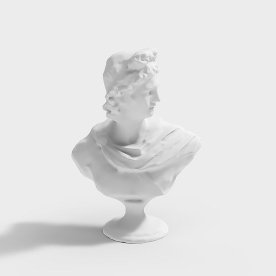 Classical Statue 3D Model - Low Poly Art with High Detail