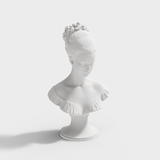 Elegant Lady Bust 3D model