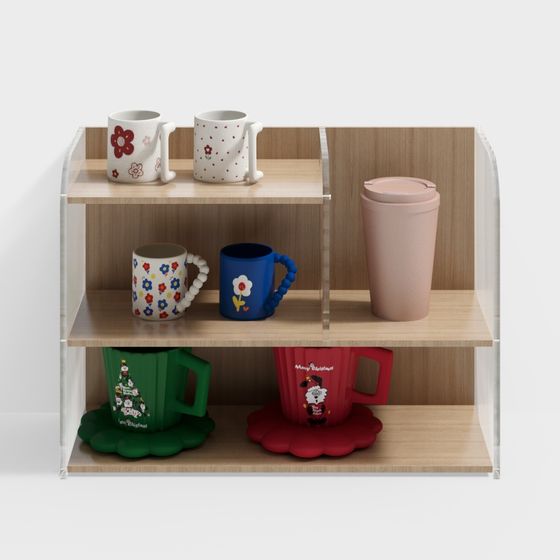 Warm Bookshelf 3D model