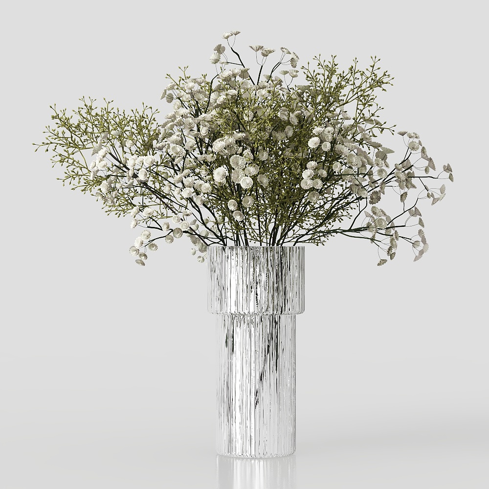 Modern glass vase flowers