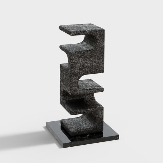 Sleek Low-Poly Staircase 3D model