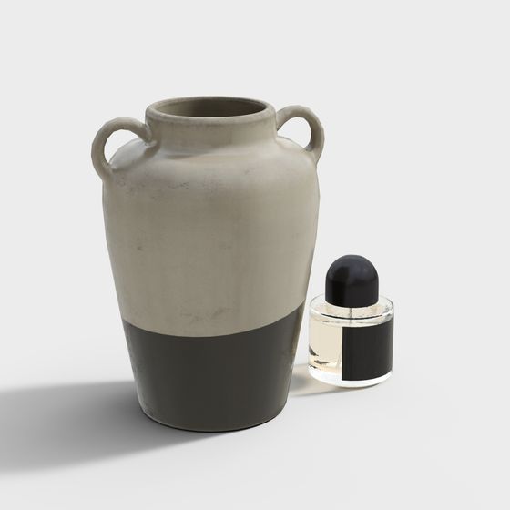 Vintage Vase and Perfume Bottle 3D model