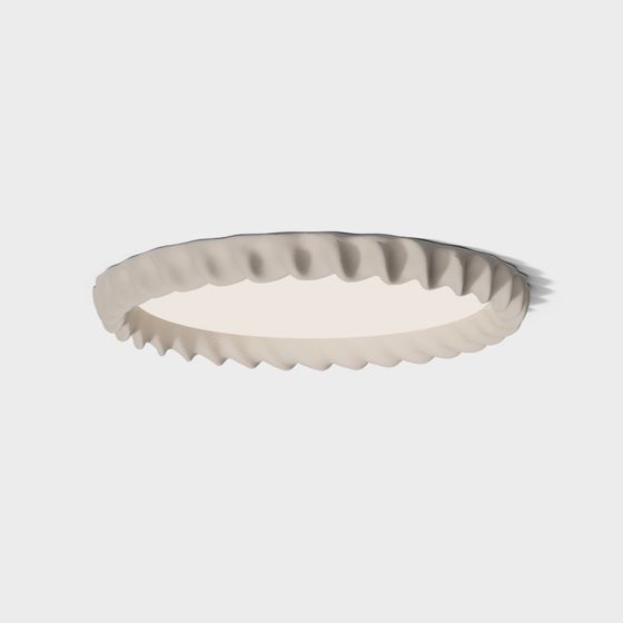 Creme Fraiche Round Ceiling Light 3D Model in Beige