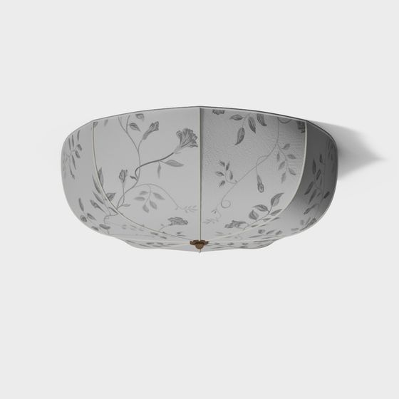 Elegant Gray Ceiling Light 3D model