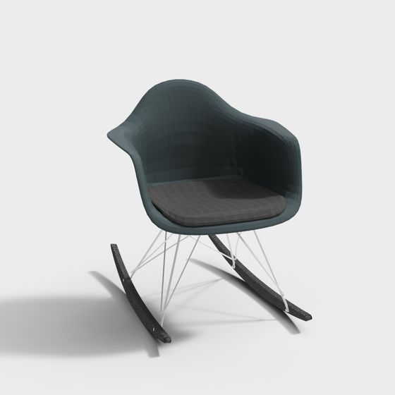 Stylish Low Poly Rocking Chair 3D model for Creative Spaces