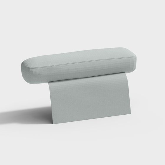 Elegant Streamlined Ottoman 3D model for Modern Spaces