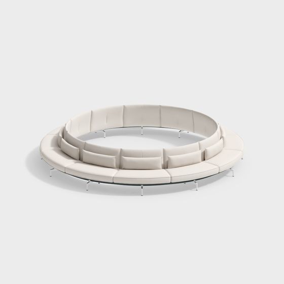 Stylish Circular Sofa 3D Model for Modern Spaces