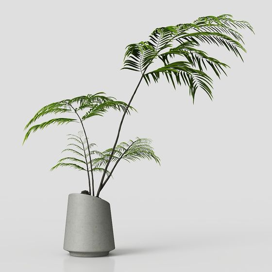 Stylish Low-Poly Plant Pot 3D Model