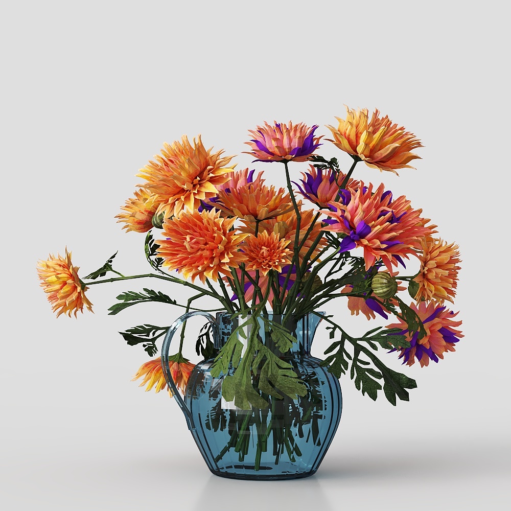 Autumn Bouquet 3D Model – Vibrant Floral Composition