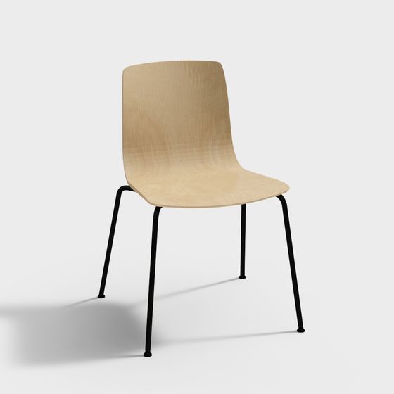 Stylish Wooden Chair 3D model for Creative Projects