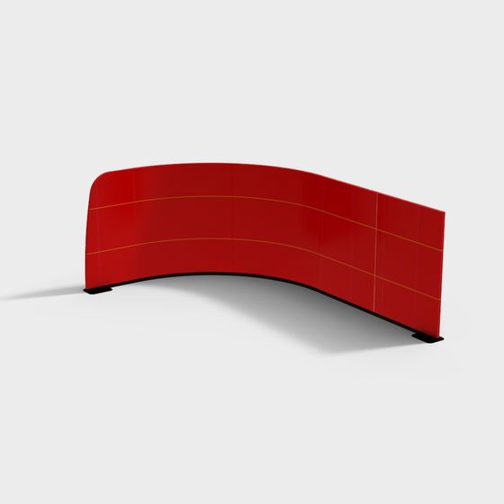 Curved Screen Divider 3D model