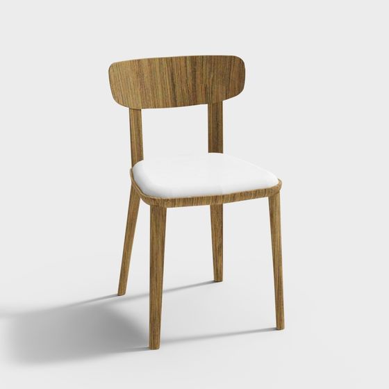 Nordic-Inspired Low-Poly Chair 3D model