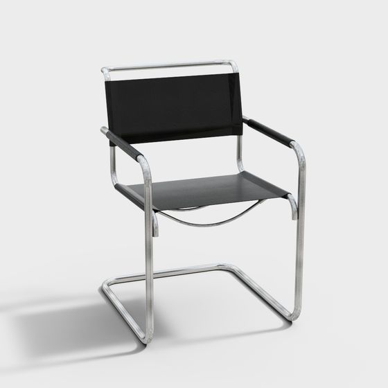 Elegant Metal Frame Chair 3D model
