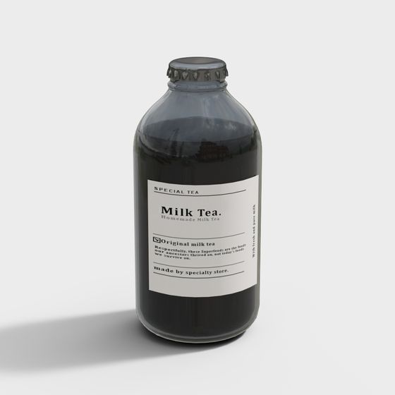 Stylish Milk Tea Bottle 3D model for Creative Projects