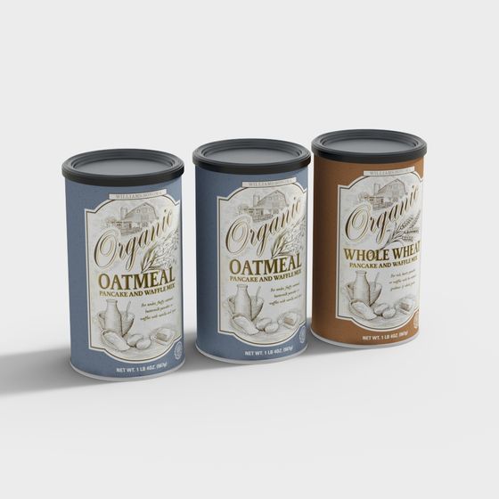 Oatmeal Snack 3D Model in Blue