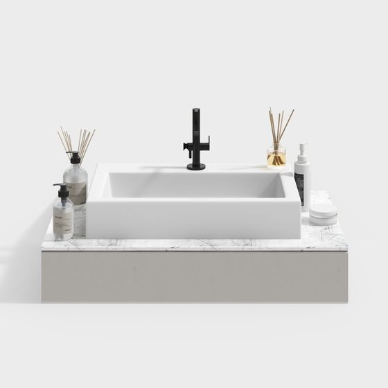 Urban Minimalist Bathroom Vanity 3D model