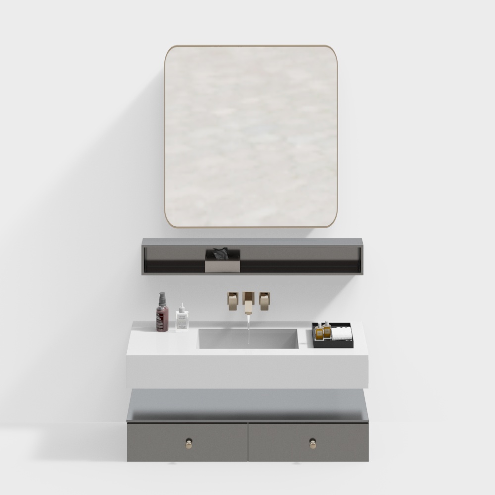 French retro bathroom cabinet