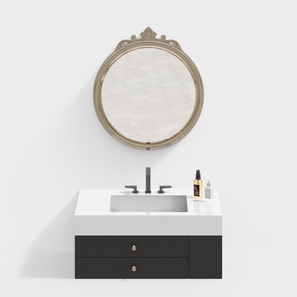 Tủ lavabo vintage kiểu Pháp