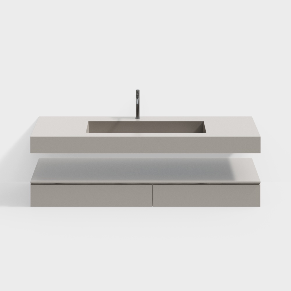 Tủ phòng tắm kiểu không khí kem hiện đại