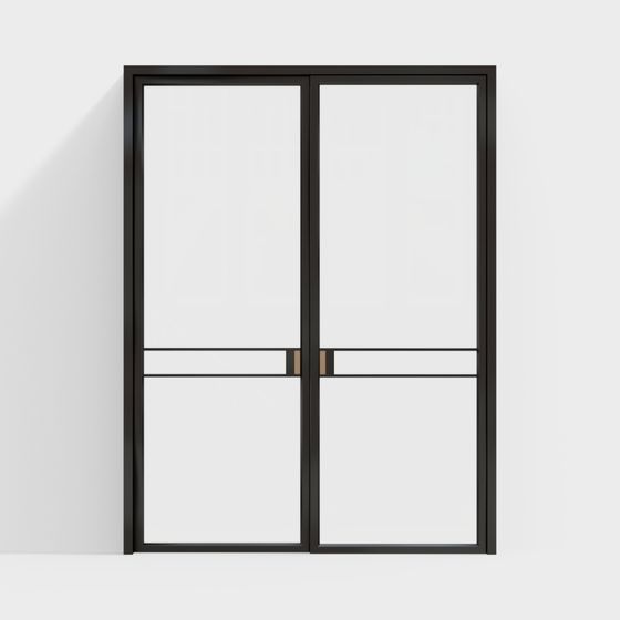 Stylish Glass Sliding Door 3D model for Modern Spaces