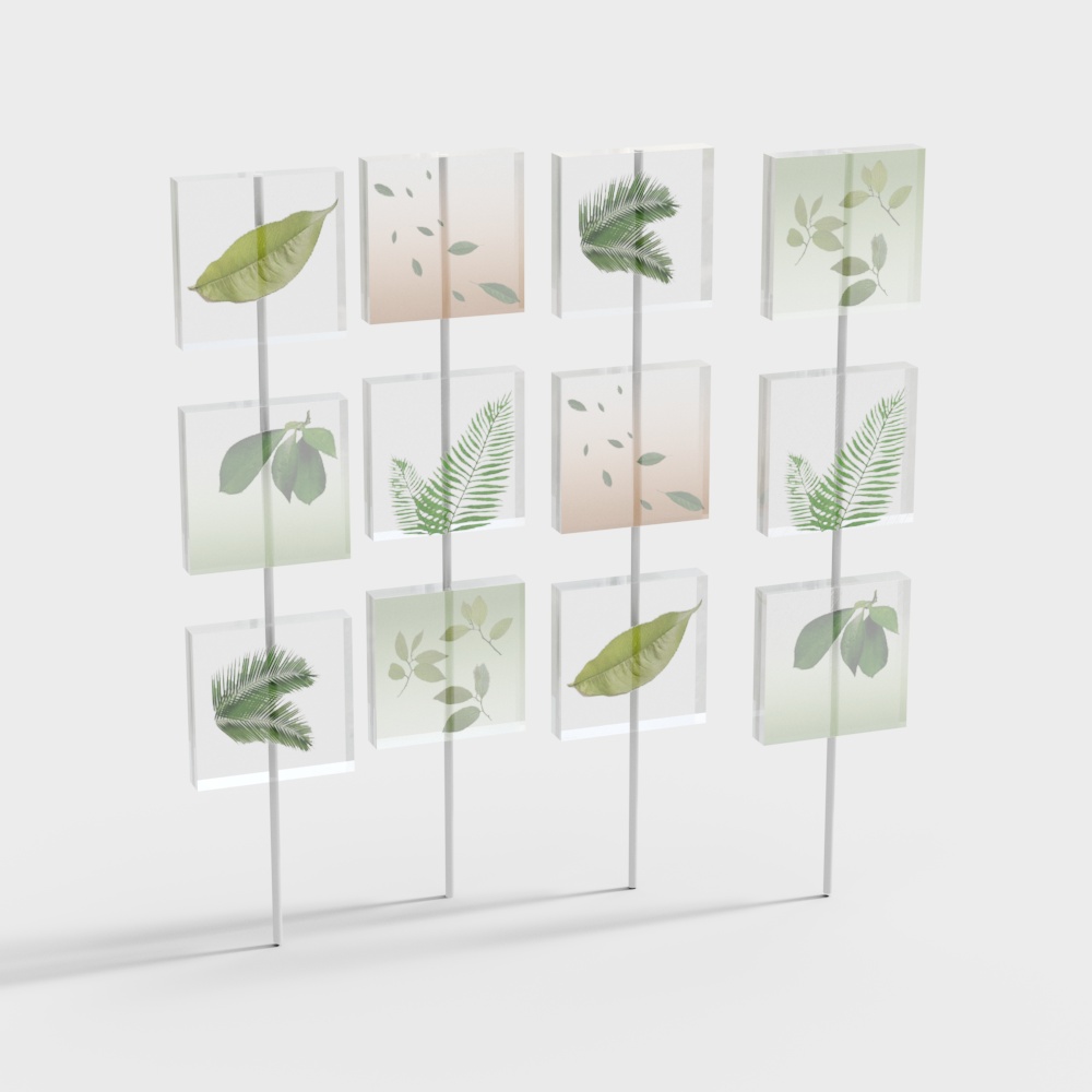 Nature's Frame 3D Model – Low-Poly Leaf Acrylic Display