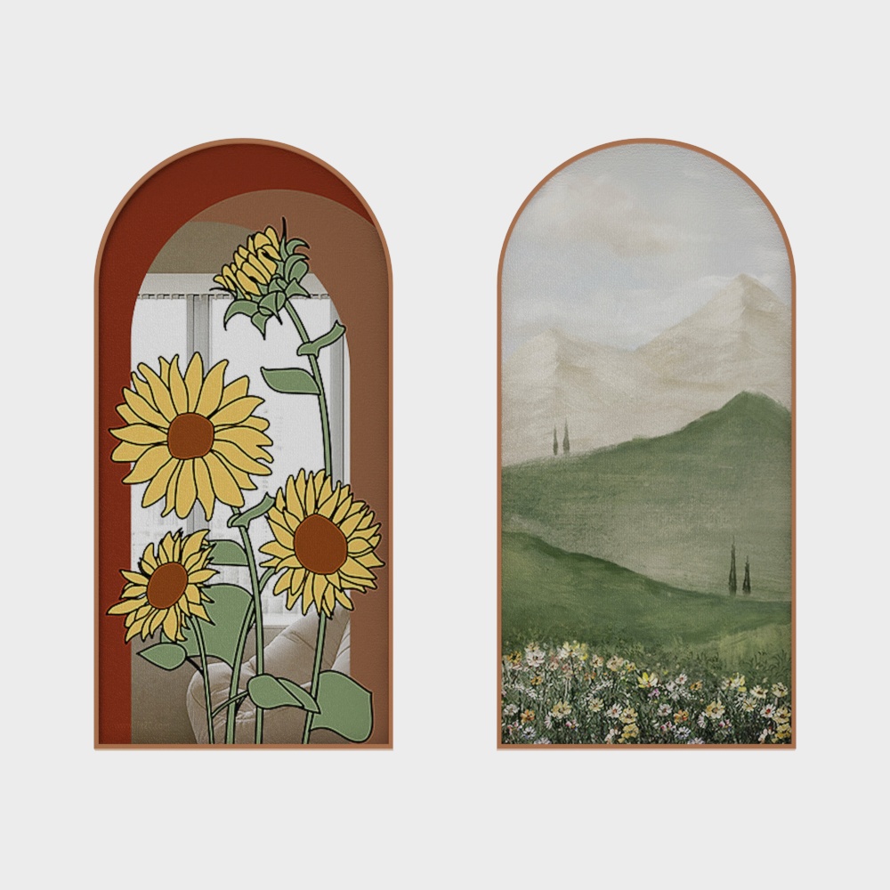 Vibrant Low-Poly Landscape 3D Wall Art Model