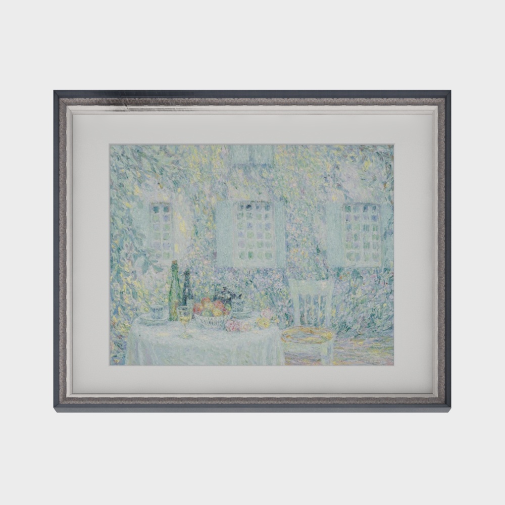 Garden Dining Table 3D Model – Impressionist Style