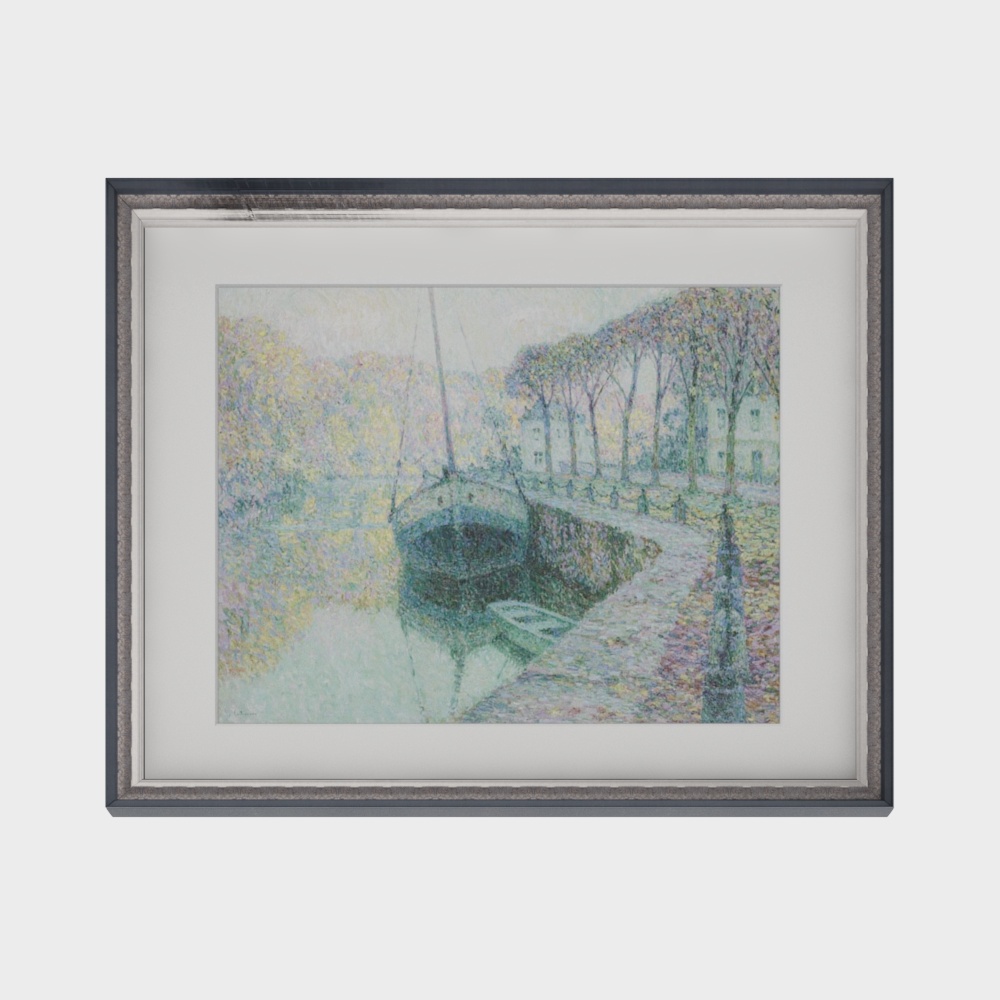 Serene Canal Scene 3D Model – Low-Poly Nature Scene