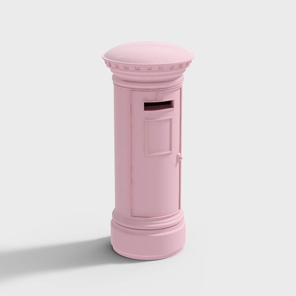 Dreamy Pink Mailbox 3D Model – Low-Poly Vintage Style